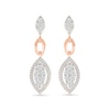 Thumbnail Image 6 of 0.58 CT. T.W. Multi-Diamond Marquise Frame Drop Earrings and Pendant Set in 10K Rose Gold