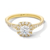 Thumbnail Image 1 of 1.00 CT. T.W. Certified Lab-Created Diamond Cushion Frame Engagement Ring in 14K Gold (F/VS2)