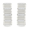 Thumbnail Image 3 of 0.23 CT. T.W. Diamond Alternating Row Puff Hoop Earrings in 10K White Gold