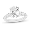 Thumbnail Image 1 of 3.75 CT. T.W. Oval Certified Lab-Grown Diamond Graduated Shank Engagement Ring in 14K White Gold (F/VS2)