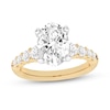 Thumbnail Image 1 of 3.75 CT. T.W. Oval Certified Lab-Grown Diamond Graduated Shank Engagement Ring in 14K Gold (F/VS2)