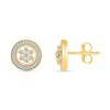 0.23 CT. T.W. Diamond Flower Frame Stud Earrings in 10K Gold