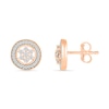 Thumbnail Image 2 of 0.23 CT. T.W. Diamond Flower Frame Stud Earrings in 10K Rose Gold