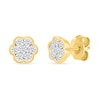 Thumbnail Image 1 of 0.23 CT. T.W. Multi-Diamond Flower Stud Earrings in 10K Gold