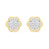 Thumbnail Image 3 of 0.23 CT. T.W. Multi-Diamond Flower Stud Earrings in 10K Gold