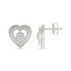 Thumbnail Image 2 of 0.23 CT. T.W. Multi-Diamond Double Frame Heart Stud Earrings in 10K White Gold