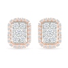Thumbnail Image 3 of 0.23 CT. T.W. Multi-Diamond Elongated Cushion Frame Stud Earrings in 10K Rose Gold