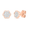 Thumbnail Image 1 of 0.23 CT. T.W. Multi-Diamond Flower Stud Earrings in 10K Rose Gold