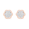 Thumbnail Image 3 of 0.23 CT. T.W. Multi-Diamond Flower Stud Earrings in 10K Rose Gold