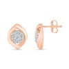 Thumbnail Image 2 of 0.23 CT. T.W. Multi-Diamond Crossover Frame Stud Earrings in 10K Rose Gold