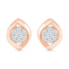 Thumbnail Image 3 of 0.23 CT. T.W. Multi-Diamond Crossover Frame Stud Earrings in 10K Rose Gold