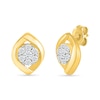 Thumbnail Image 1 of 0.23 CT. T.W. Multi-Diamond Crossover Frame Stud Earrings in 10K Gold