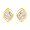 Thumbnail Image 3 of 0.23 CT. T.W. Multi-Diamond Crossover Frame Stud Earrings in 10K Gold