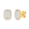 0.23 CT. T.W. Multi-Diamond Elongated Cushion Frame Stud Earrings in 10K Gold