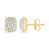 0.23 CT. T.W. Multi-Diamond Elongated Cushion Frame Stud Earrings in 10K Gold