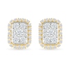 0.23 CT. T.W. Multi-Diamond Elongated Cushion Frame Stud Earrings in 10K Gold