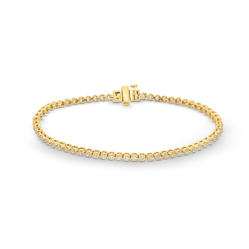 1.00 CT. T.W. Certified Lab-Created Diamond Tennis Bracelet in Sterling Silver with 10K Gold Plate (F/SI2)