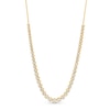 Thumbnail Image 1 of 3.00 CT. T.W. Certified Lab-Grown Diamonds Graduated Line Necklace in Sterling Silver with 10K Gold Plate (F/SI2)