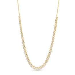 3.00 CT. T.W. Certified Lab-Grown Diamonds Graduated Line Necklace in Sterling Silver with 10K Gold Plate (F/SI2)