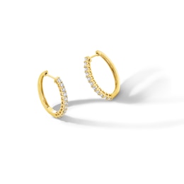 1.00 CT. T.W. Certified Lab-Grown Diamond Hoop Earrings in Sterling Silver with 10K Gold Plate (F/SI2)