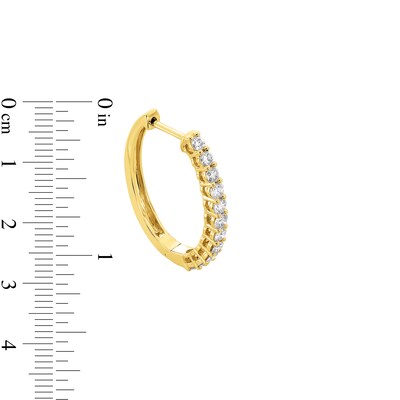 1.00 CT. T.W. Certified Lab-Created Diamond Hoop Earrings in Sterling Silver with 10K Gold Plate (F/SI2)