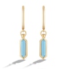 Thumbnail Image 1 of Limor Mindful Jewellery Guidestones Elongated Hexagon Swiss Blue Topaz Solitaire Hoop Drop Earrings in 10K Gold