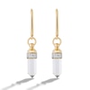 Thumbnail Image 1 of Limor Mindful Jewellery Guidestones White Quartz and 0.145 CT. T.W. Diamond Obelisk Drop Earrings in 10K Gold