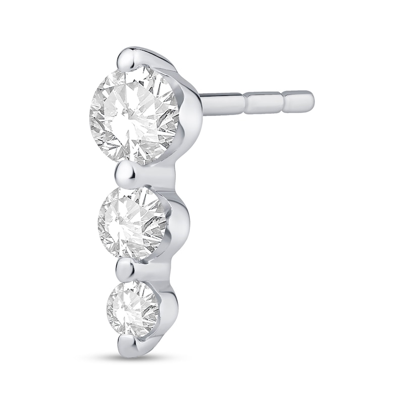 Main Image 2 of Shooting Star 0.50 CT. T.W. Certified Lab-Grown Diamond Trio Drop Earrings in 10K White Gold (F/VS2)