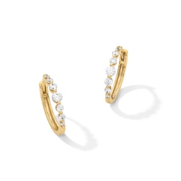 Shooting Star 0.50 CT. T.W. Certified Lab-Grown Diamond Seven Stone Hoop Earrings in 10K Gold (F/VS2)