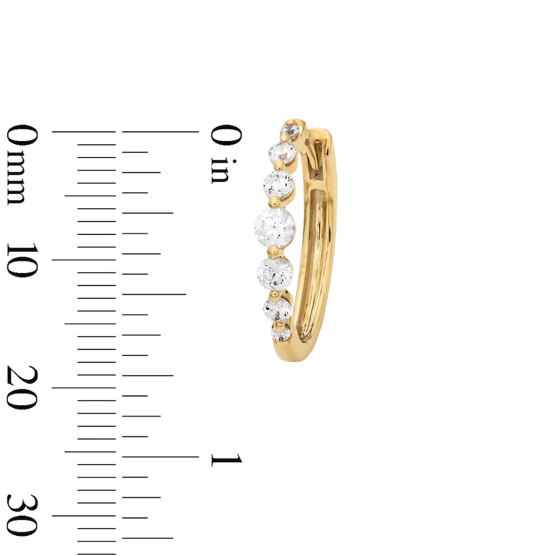 Main Image 3 of Shooting Star 0.50 CT. T.W. Certified Lab-Grown Diamond Seven Stone Hoop Earrings in 10K Gold (F/VS2)