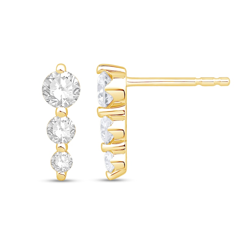 Main Image 1 of Shooting Star 0.50 CT. T.W. Certified Lab-Grown Diamond Trio Drop Earrings in 10K Gold (F/VS2)
