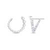 Thumbnail Image 1 of Shooting Star 0.50 CT. T.W. Certified Lab-Grown Diamond Open Circle Earrings in Sterling Silver (F/VS2)