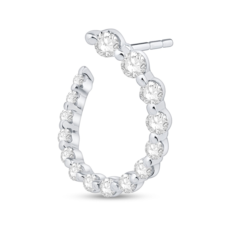 Main Image 2 of Shooting Star 0.50 CT. T.W. Certified Lab-Grown Diamond Open Circle Earrings in Sterling Silver (F/VS2)