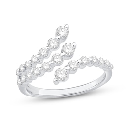 Shooting Star 0.70 CT. T.W. Certified Lab-Grown Diamond Split Bypass Ring in 10K White Gold (F/VS2)