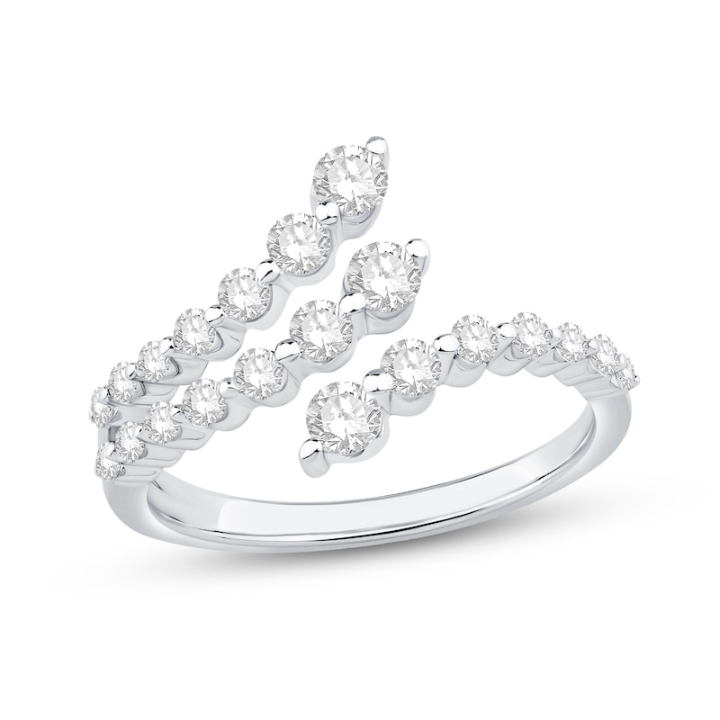 Main Image 1 of Shooting Star 0.70 CT. T.W. Certified Lab-Grown Diamond Split Bypass Ring in 10K White Gold (F/VS2)