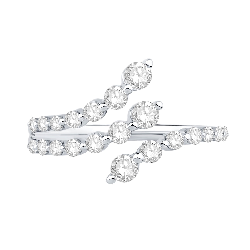 Main Image 3 of Shooting Star 0.70 CT. T.W. Certified Lab-Grown Diamond Split Bypass Ring in 10K White Gold (F/VS2)