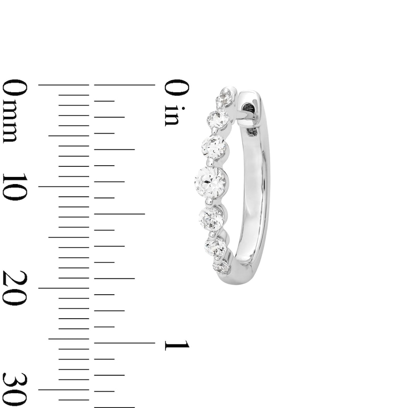 Main Image 3 of Shooting Star 0.50 CT. T.W. Certified Lab-Grown Diamond Seven Stone Hoop Earrings in Sterling Silver (F/VS2)
