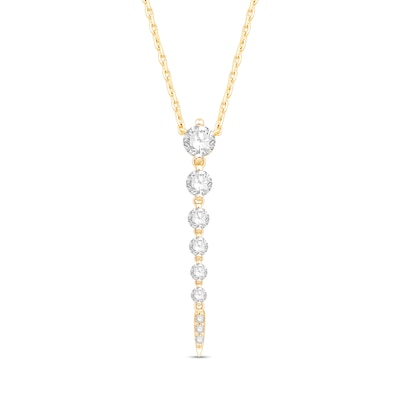 Shooting Star 0.50 CT. T.W. Journey Certified Lab-Created Diamond Vertical Drop Necklace in 10K Gold (F/VS2