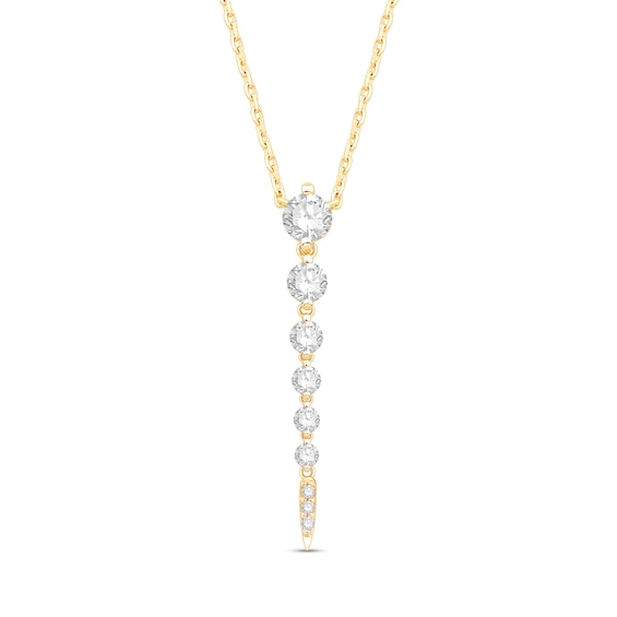 Shooting Star 0.50 CT. T.W. Journey Certified Lab-Created Diamond Vertical Drop Necklace in 10K Gold (F/VS2