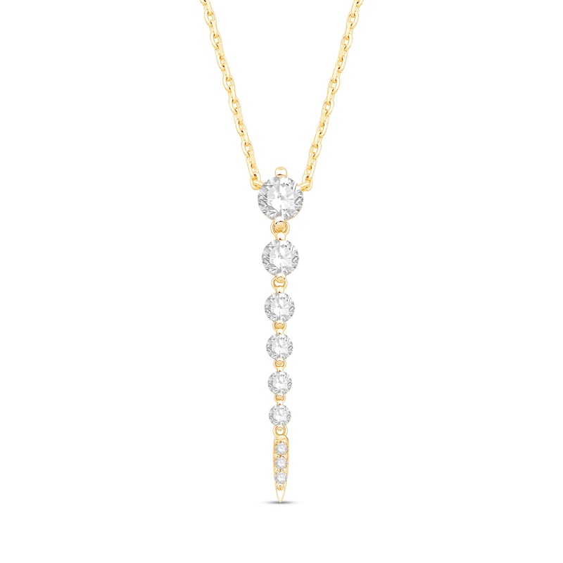 Main Image 1 of Shooting Star 0.50 CT. T.W. Journey Certified Lab-Grown Diamond Vertical Drop Necklace in 10K Gold (F/VS2)