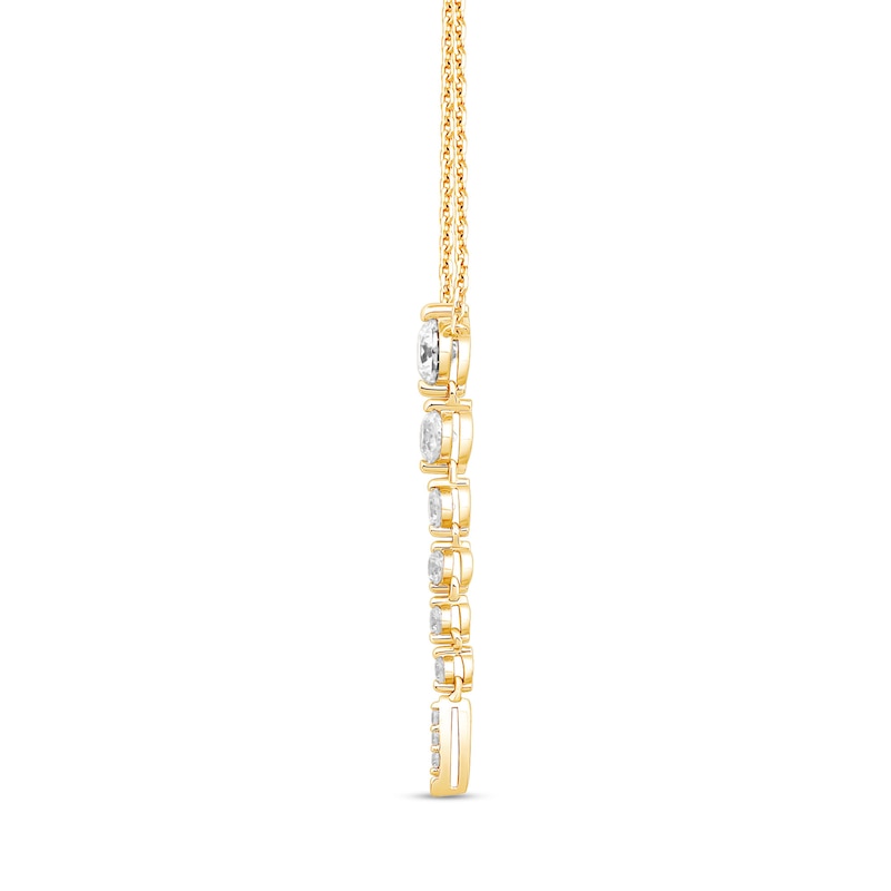 Main Image 2 of Shooting Star 0.50 CT. T.W. Journey Certified Lab-Grown Diamond Vertical Drop Necklace in 10K Gold (F/VS2)