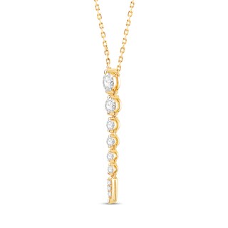 Shooting Star 0.50 CT. T.W. Journey Certified Lab-Created Diamond Vertical Drop Necklace in 10K Gold (F/VS2