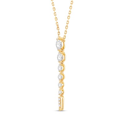 Shooting Star 0.50 CT. T.W. Journey Certified Lab-Created Diamond Vertical Drop Necklace in 10K Gold (F/VS2