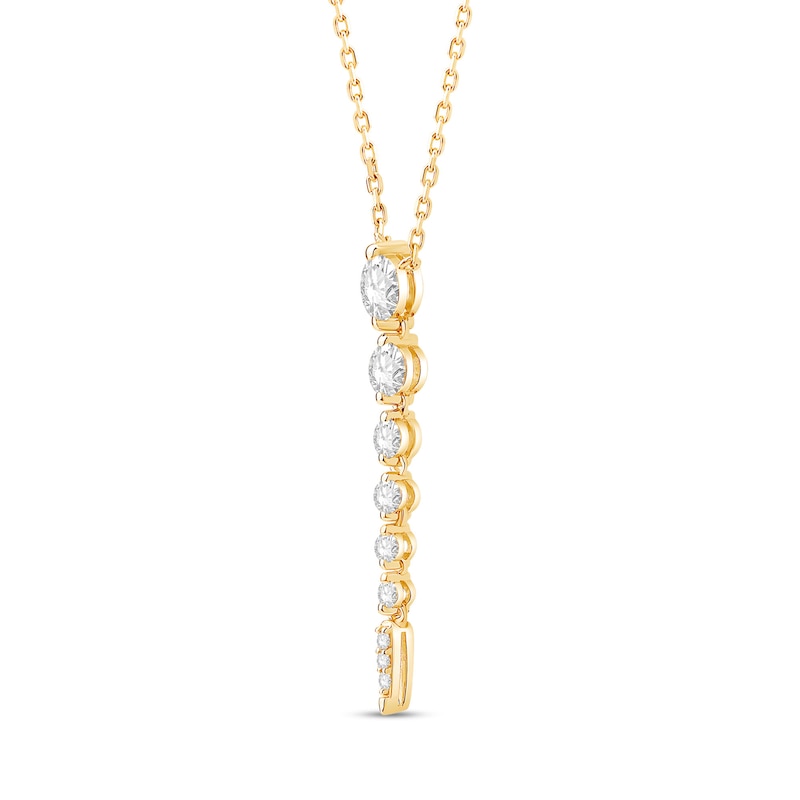 Main Image 3 of Shooting Star 0.50 CT. T.W. Journey Certified Lab-Grown Diamond Vertical Drop Necklace in 10K Gold (F/VS2)