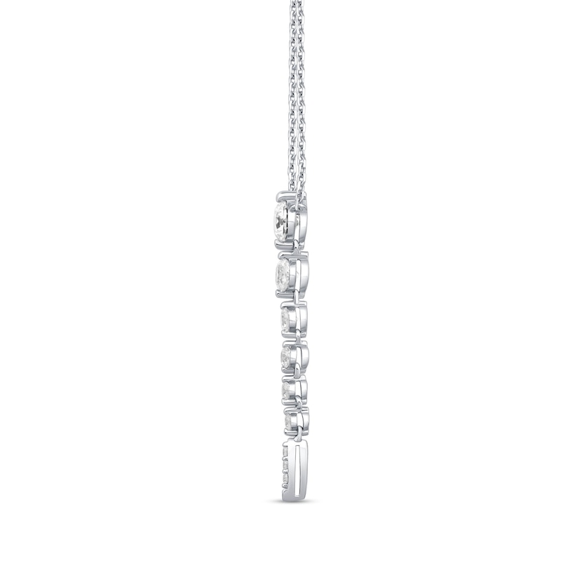 Main Image 2 of Shooting Star 0.50 CT. T.W. Journey Certified Lab-Grown Diamond Vertical Drop Necklace in 10K White Gold (F/VS2)