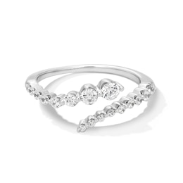 Shooting Star 0.50 CT. T.W. Certified Lab-Grown Diamond Bypass Ring in Sterling Silver (F/VS2)