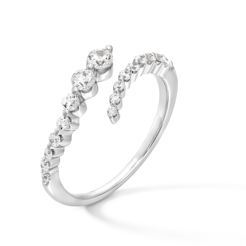 Main Image 3 of Shooting Star 0.50 CT. T.W. Certified Lab-Grown Diamond Bypass Ring in Sterling Silver (F/VS2)
