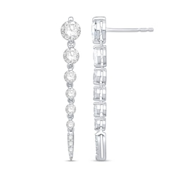 Shooting Star 1.00 CT. T.W. Certified Lab-Grown Diamond Vertical Drop Earrings in Sterling Silver (F/VS2)