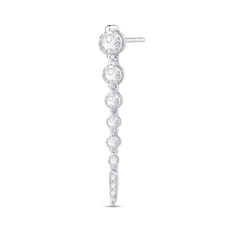 Main Image 2 of Shooting Star 1.00 CT. T.W. Certified Lab-Grown Diamond Vertical Drop Earrings in Sterling Silver (F/VS2)