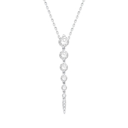 Shooting Star 1.00 CT. T.W. Journey Certified Lab-Grown Diamond Vertical Drop Necklace in Sterling Silver (F/VS2)